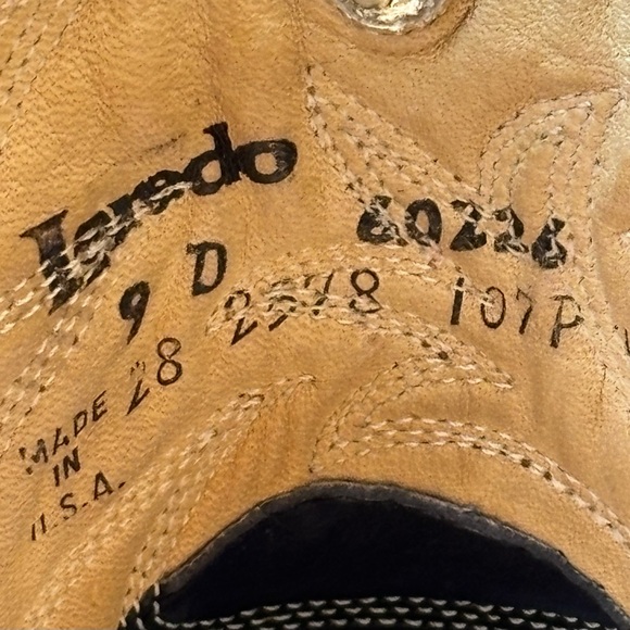 Laredo Men's Brown Bullhide Leather Western Cowboy Boots Sz 9D - Picture 8 of 9